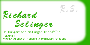 richard selinger business card